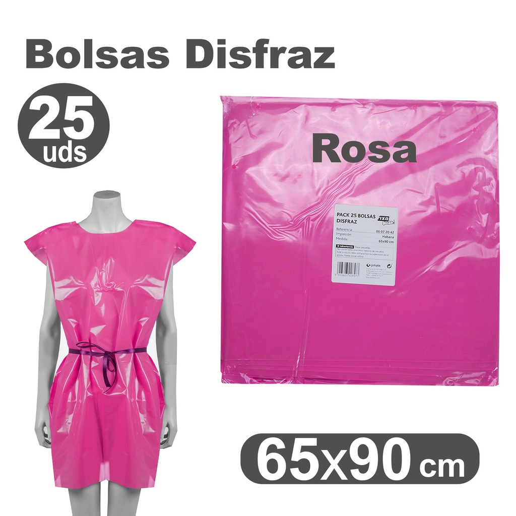 BOLSA DE DISFRAZ ROSA 60×90 CM 