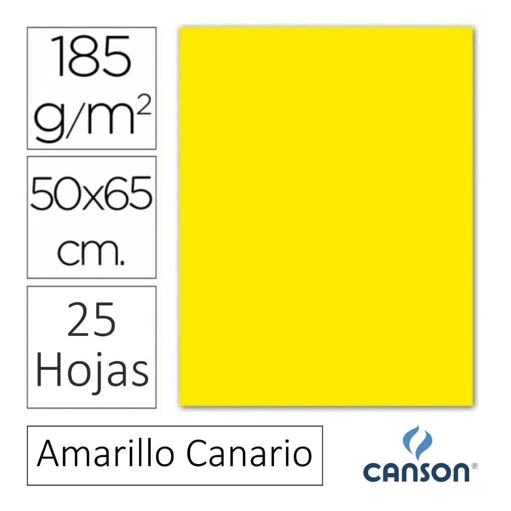 CARTULINA CANSON IRIS 50×65CM AMARILLO CANARIO 