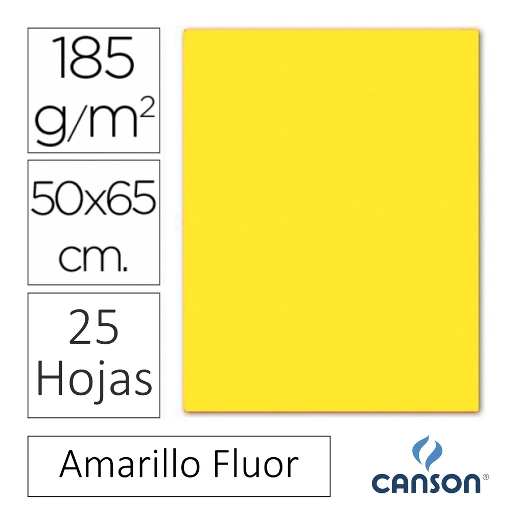 CARTULINA CANSON IRIS 50×65CM AMARILLO FLUOR 
