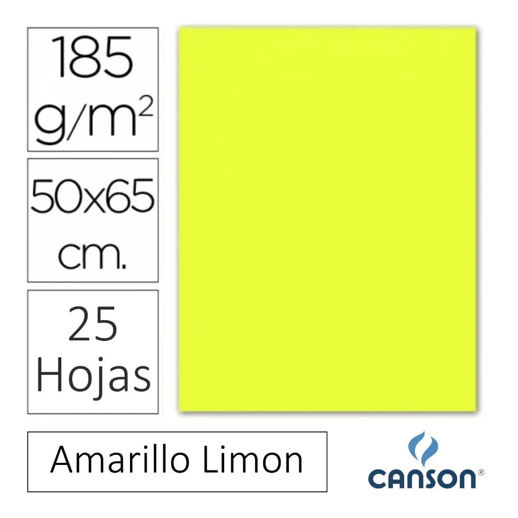 CARTULINA CANSON IRIS 50×65CM AMARILLO LIMON 