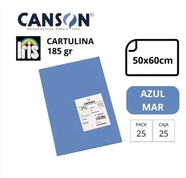 CARTULINA CANSON IRIS  50×65CM 185 GRAMOS  AZUL MARINO