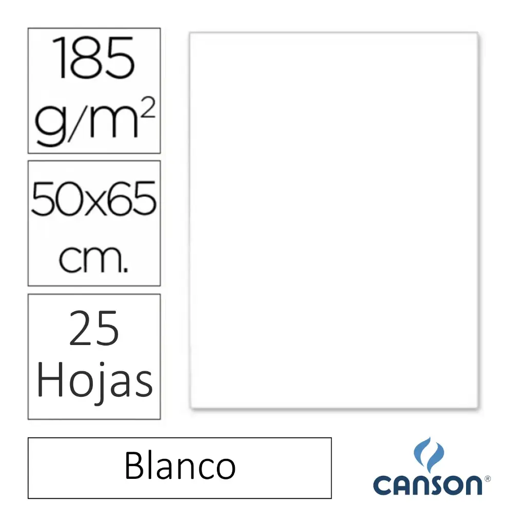 CARTULINA CANSON IRIS 50×65CM BLANCO