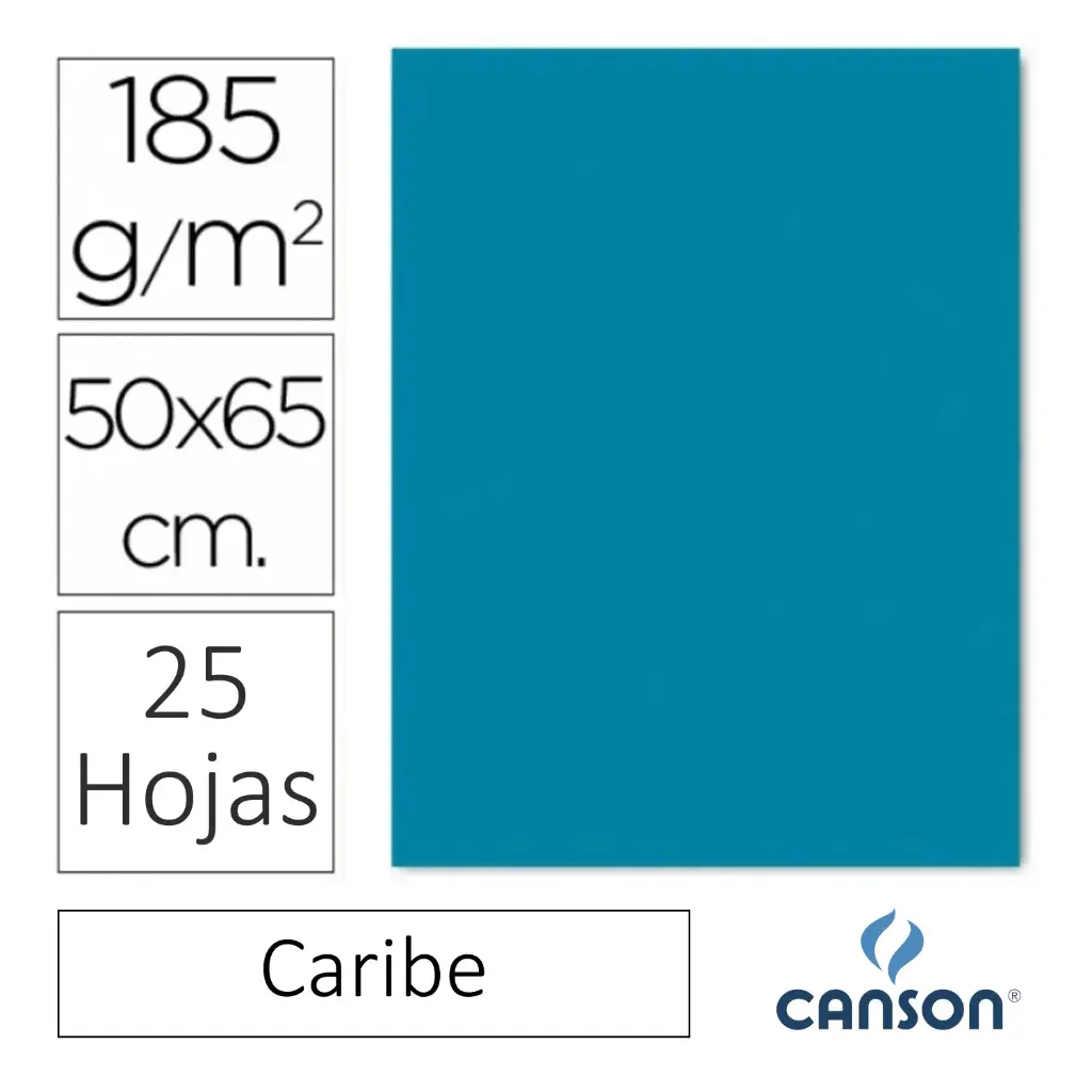 CARTULINA CANSON IRIS 50×65CM AZUL CARIBE 