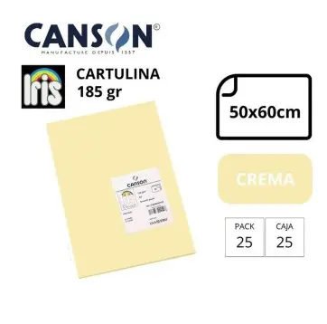 CARTULINA CANSON IRIS  50×65CM 185 GRAMOS CREMA