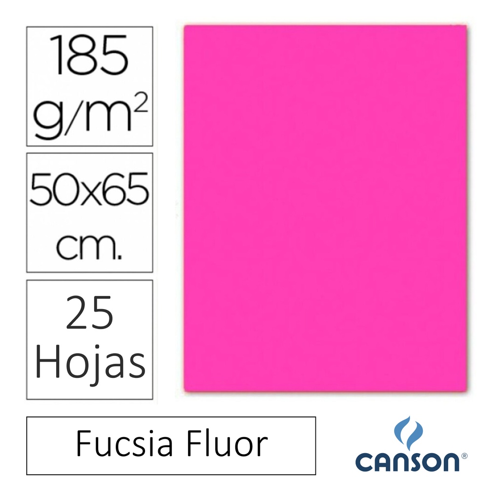 CARTULINA CANSON IRIS  50×65CM 185 GRAMOS  FUCSIA FLUOR