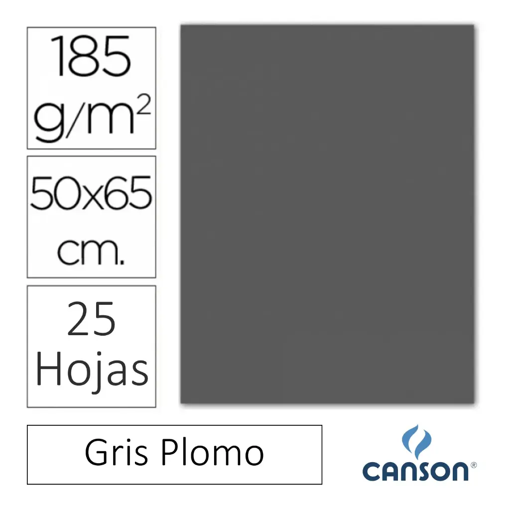CARTULINA CANSON IRIS 50×65CM GRIS PLOMO