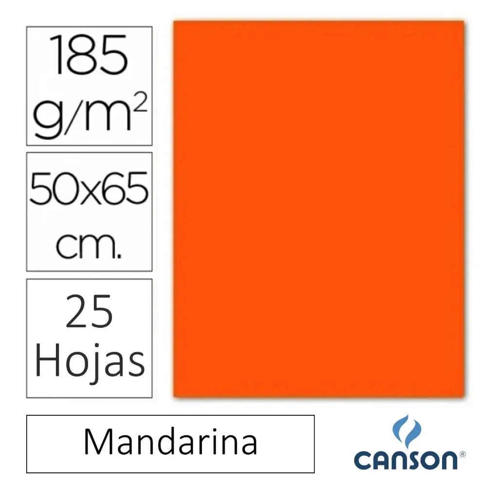 CARTULINA CANSON IRIS 50×65CM MANDARINA