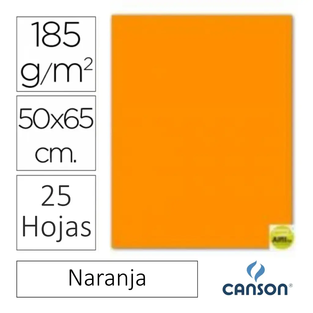 CARTULINA CANSON IRIS 50×65CM NARANJA