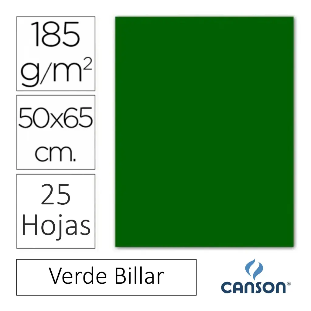 CARTULINA CANSON IRIS 50×65CM VERDE BILLAR