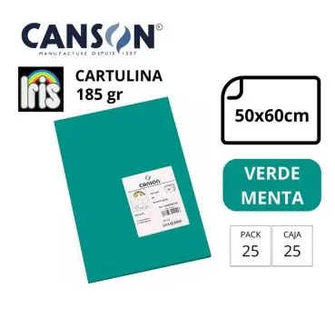CARTULINA CANSON IRIS  50×65CM 185 GRAMOS  VERDE MENTA