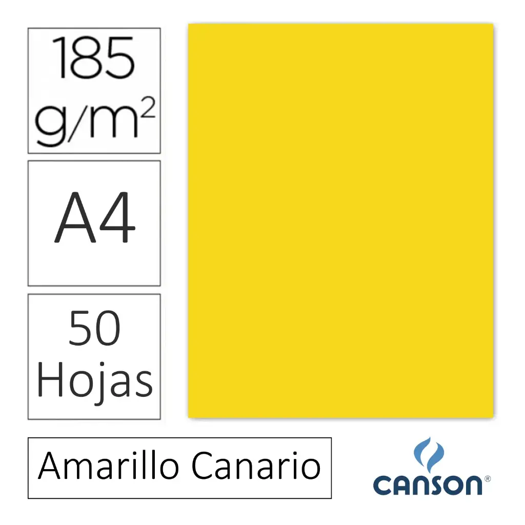 CARTULINA CANSON IRIS A4 AMARILLO CANARIO