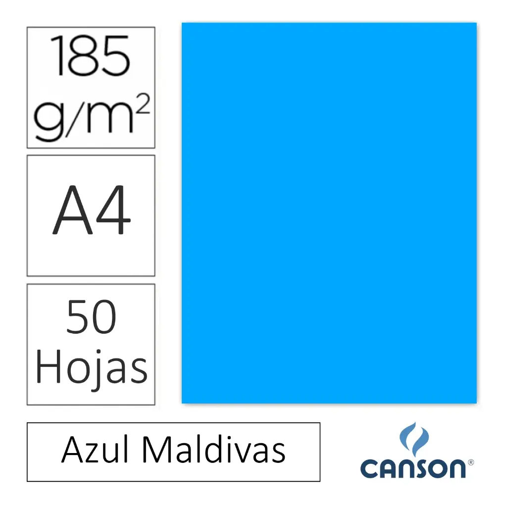 CARTULINA CANSON IRIS A4 AZUL MALDIVAS