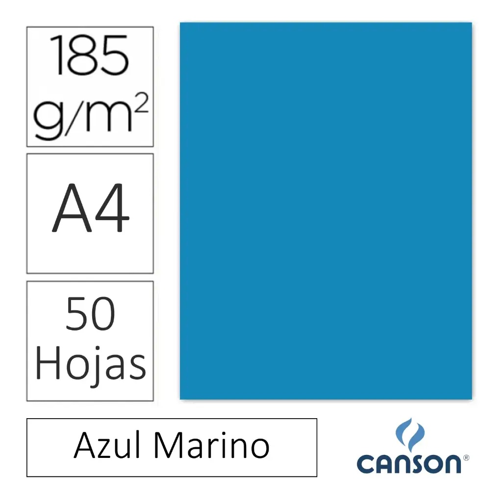 CARTULINA CANSON IRIS A4 AZUL MAR