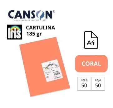 CARTULINA CANSON IRIS A4 CORAL
