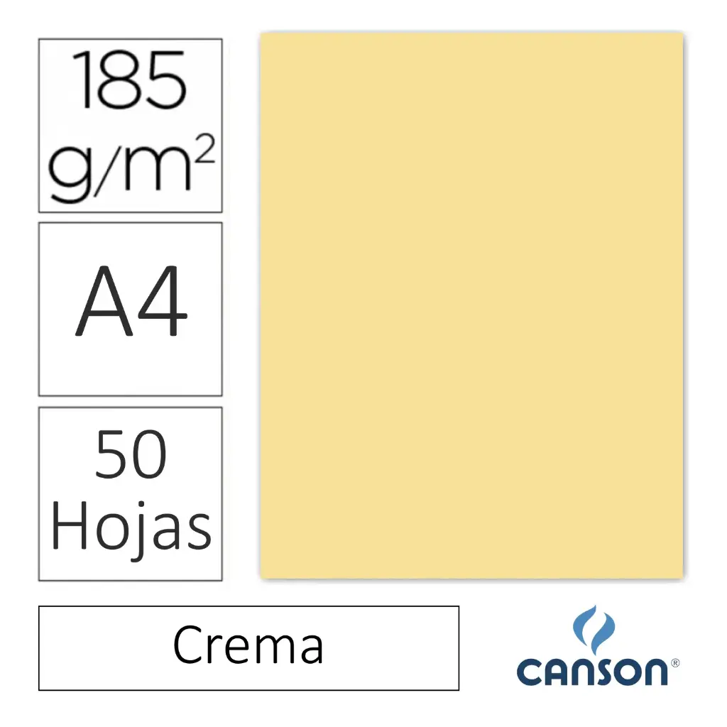 CARTULINA CANSON IRIS A4 CREMA