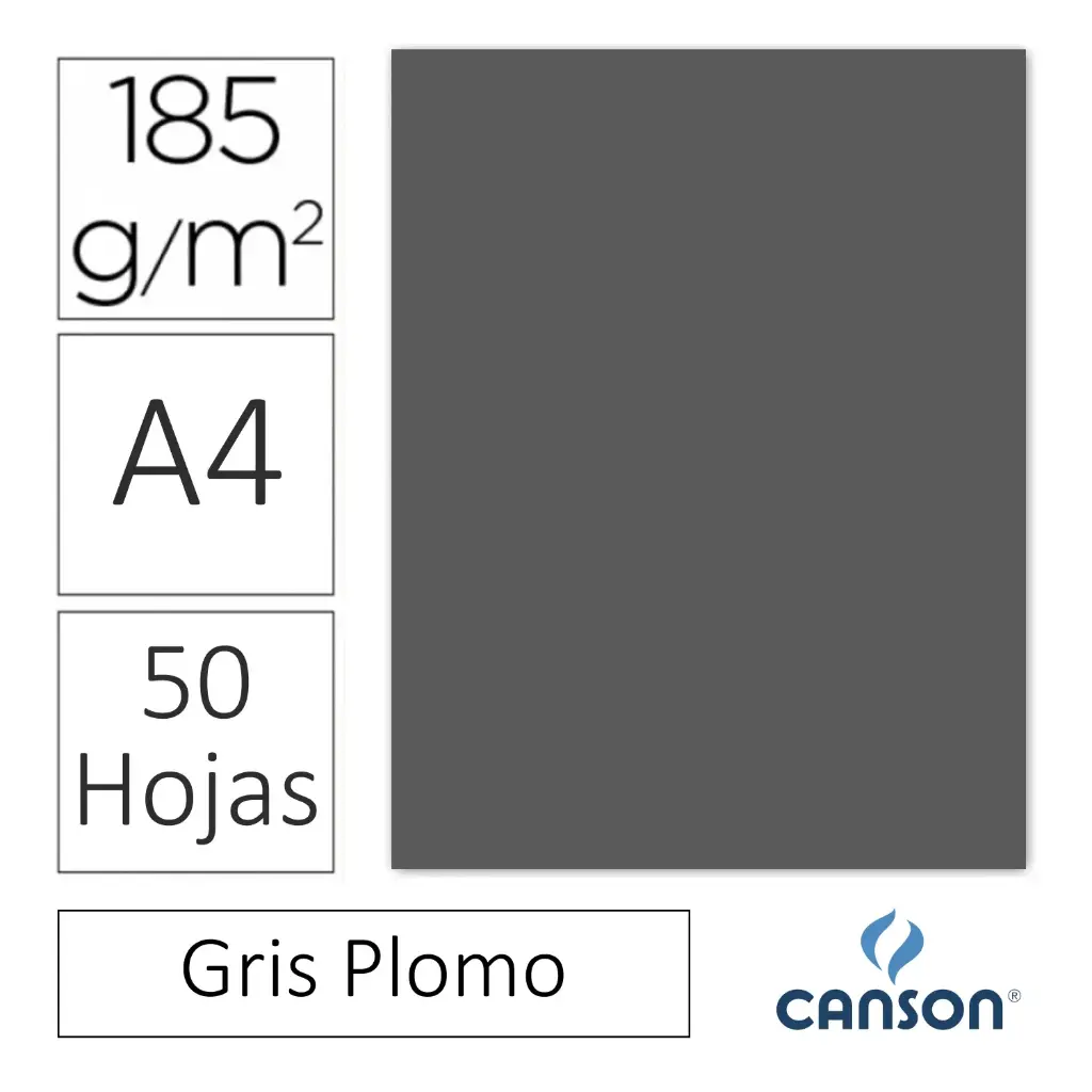 CARTULINA CANSON IRIS A4 GRIS PLOMO