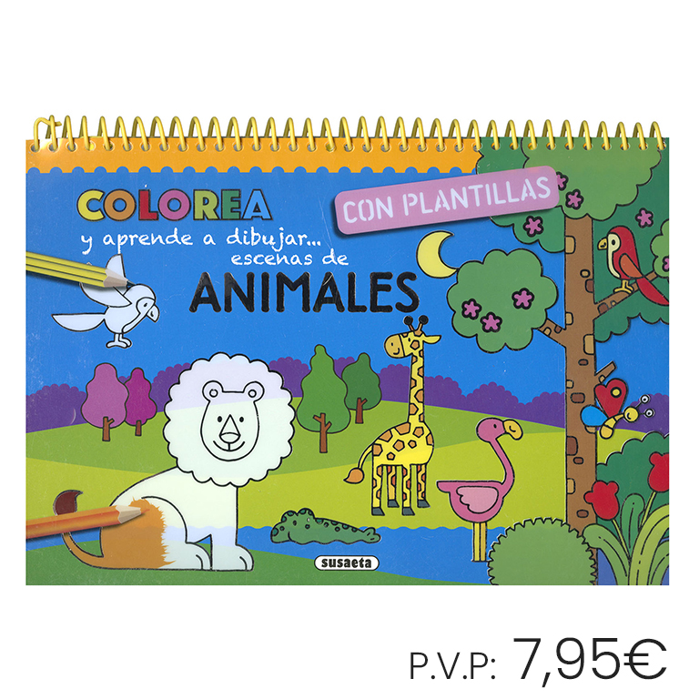 LIBRO PARA COLOREAR Y DIBUJAR ANIMALES SUSAETA