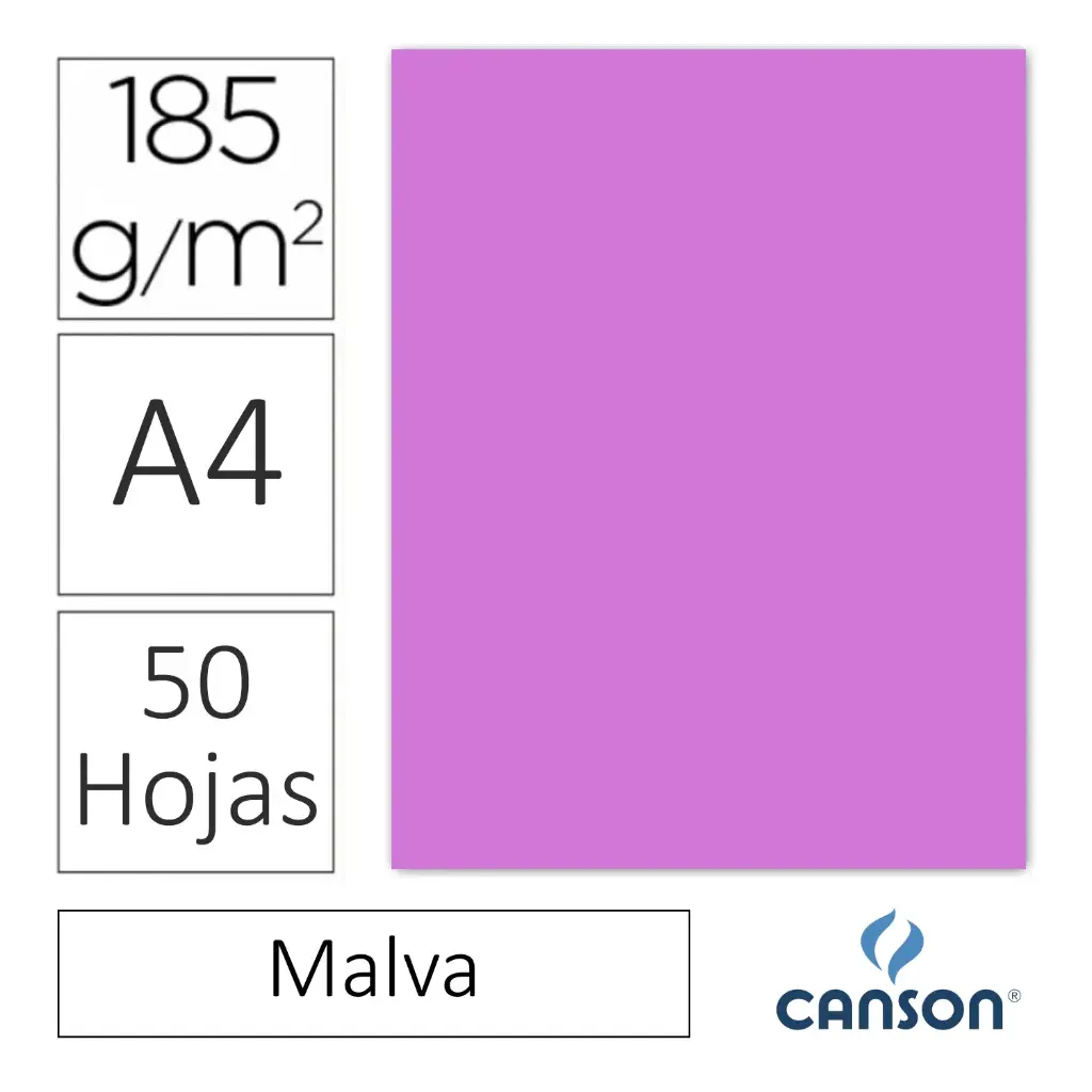 CARTULINA CANSON IRIS A4 MALVA