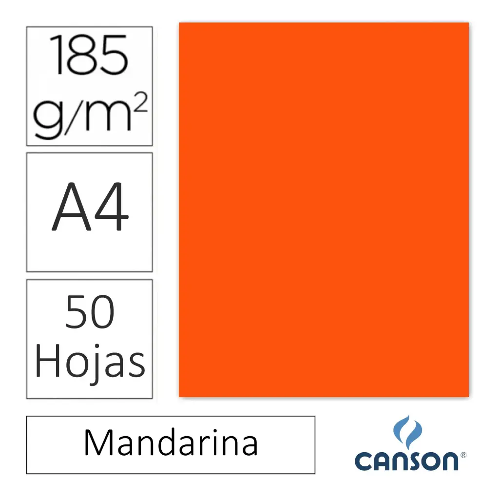 CARTULINA CANSON IRIS A4 MANDARINA