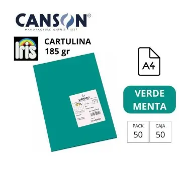 CARTULINA CANSON IRIS A4 185 GRAMOS MENTA 