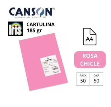 CARTULINA CANSON IRIS A4 ROSA CHICLE
