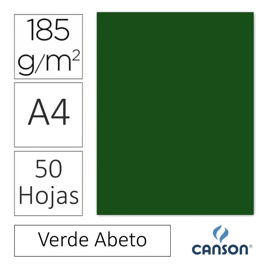 CARTULINA CANSON IRIS A4 VERDE ABETO