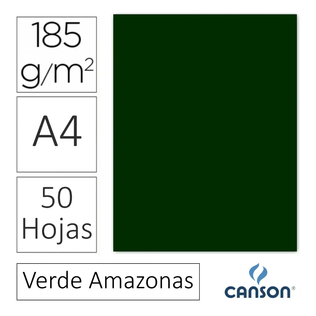 CARTULINA CANSON IRIS A4 VERDE AMAZONAS