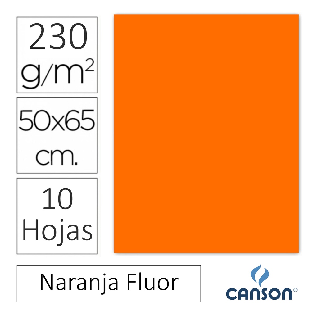 CARTULINA FLUORESCENTE SADIPAL 50×65CM NARANJA