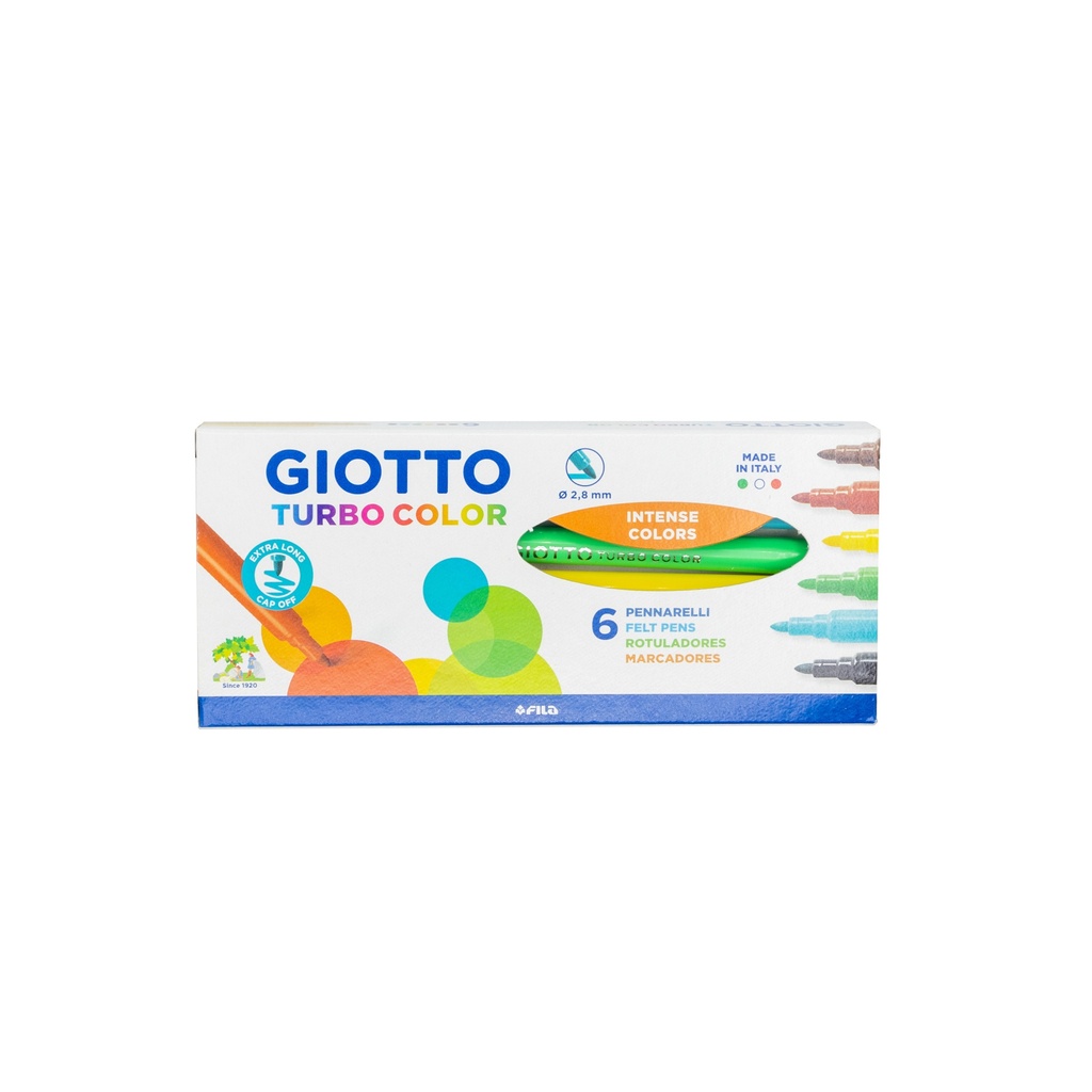 ROTULADOR GIOTTO TURBO COLOR ESTUCHE 6 COLORES