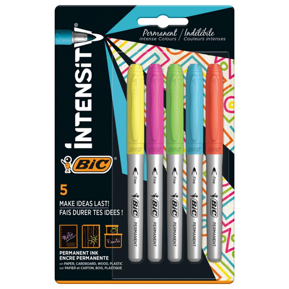 ROTULADORES BIC INTENSITY INTENSOS BLISTER DE 5 UNIDADES