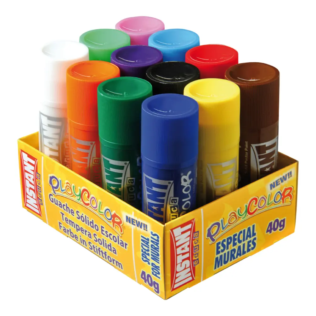 PLAYCOLOR ESTUCHE 12 TÉMPERAS SÓLIDAS BASIC MURAL 40G COLORES SURTIDOS