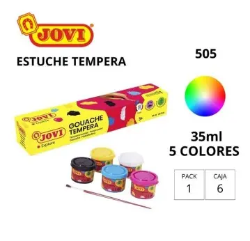 TÉMPERA JOVI ESCOLAR 35CC 505 5 COLORES SURTIDOS + PINCEL