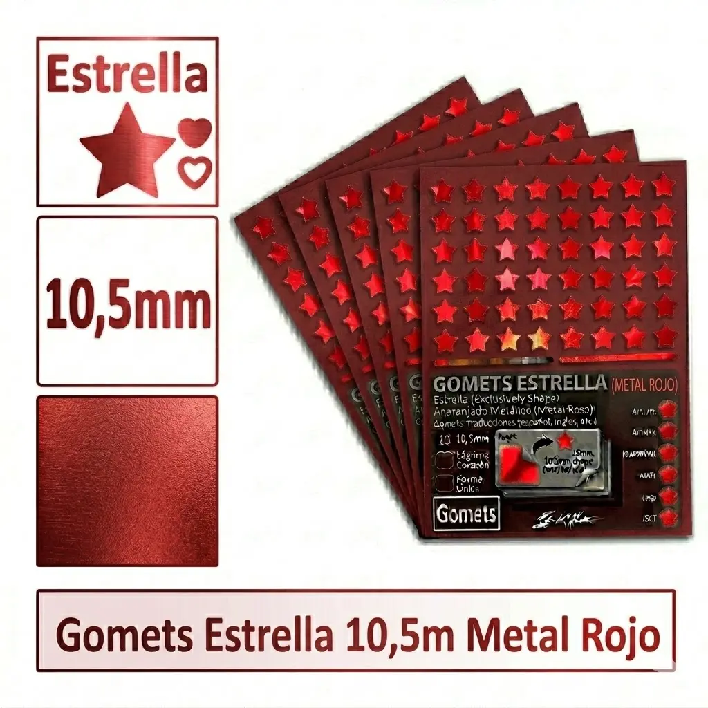 GOMETS ESTRELLA Ø 10,5 MM METAL ROJO