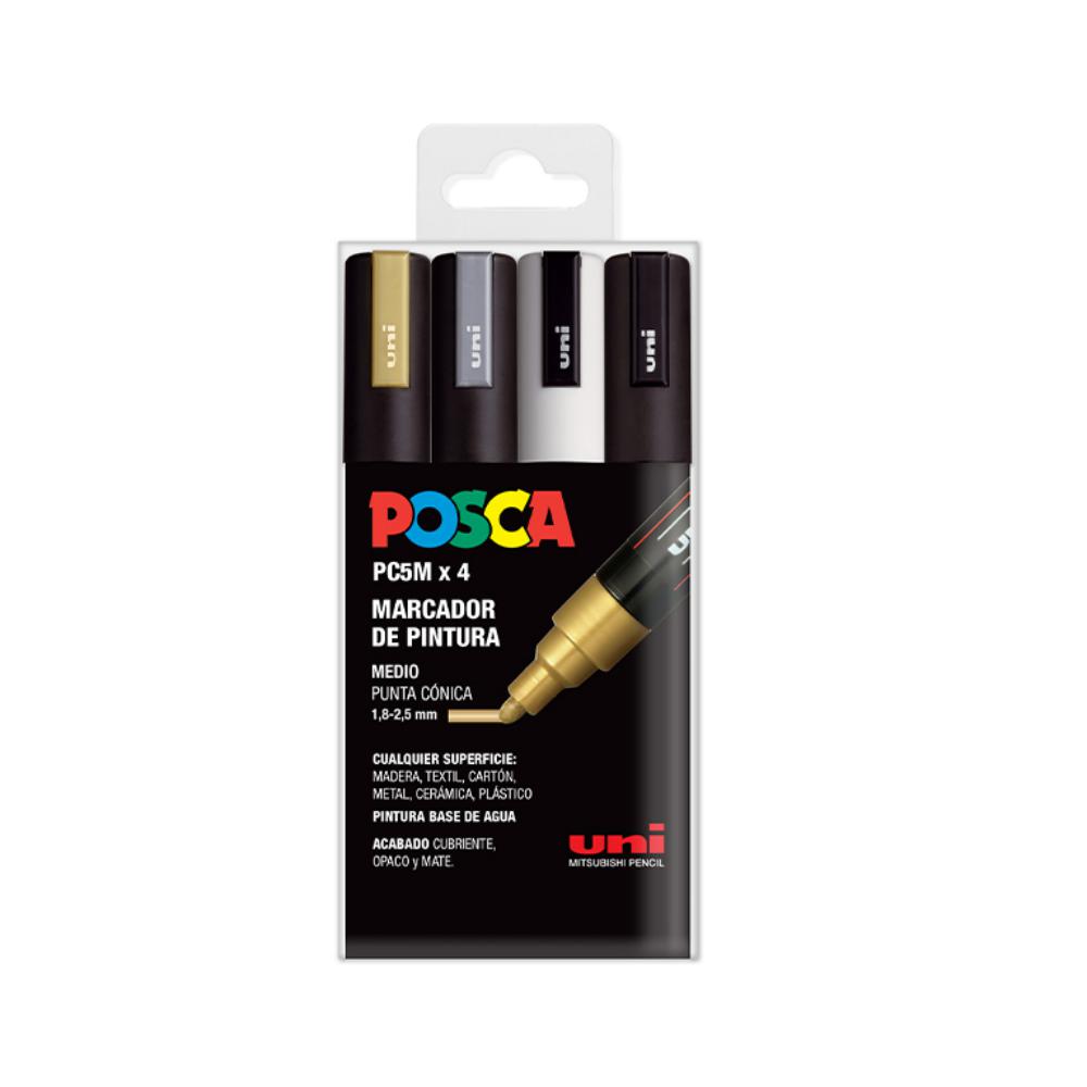 ROTULADOR POSCA PC-5M/4C ESTUCHE 4 COLORES GSWB