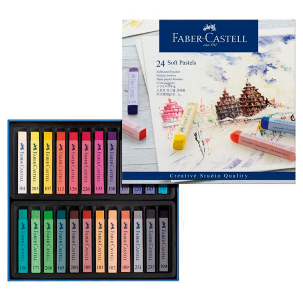 TIZA PASTEL FABER-CASTELL ESTUCHE 24 COLORES SURTIDOS