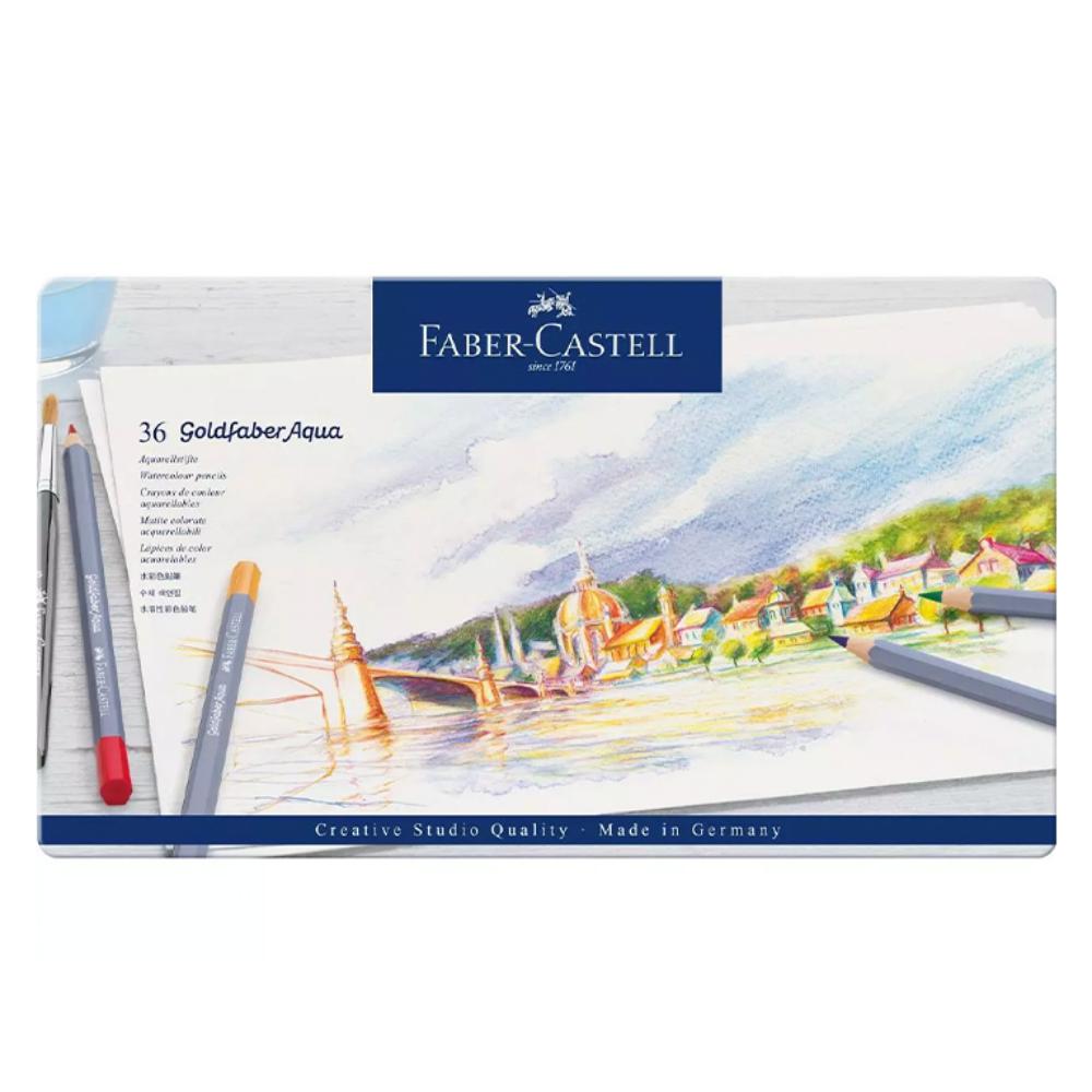 ESTUCHE METÁLICO FABER-CASTELL GOLDFABER 36 ECOLÁPICES ACUARELABLES