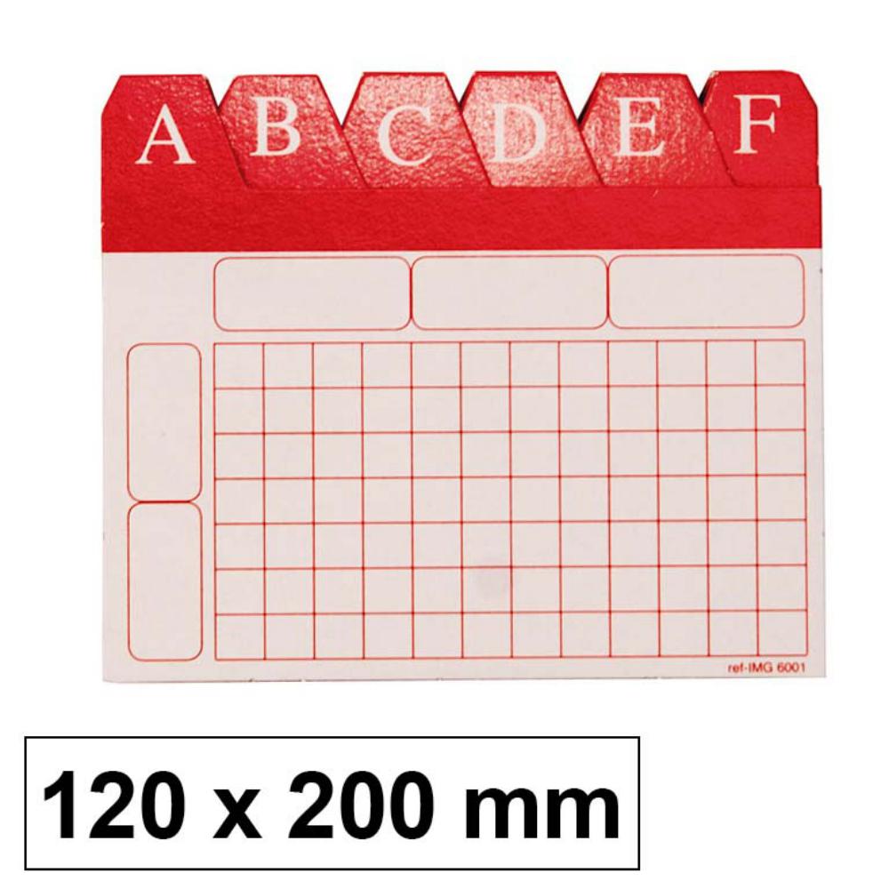 ÍNDICE ALFABÉTICO PARA FICHEROS 120x200MM Nº 4