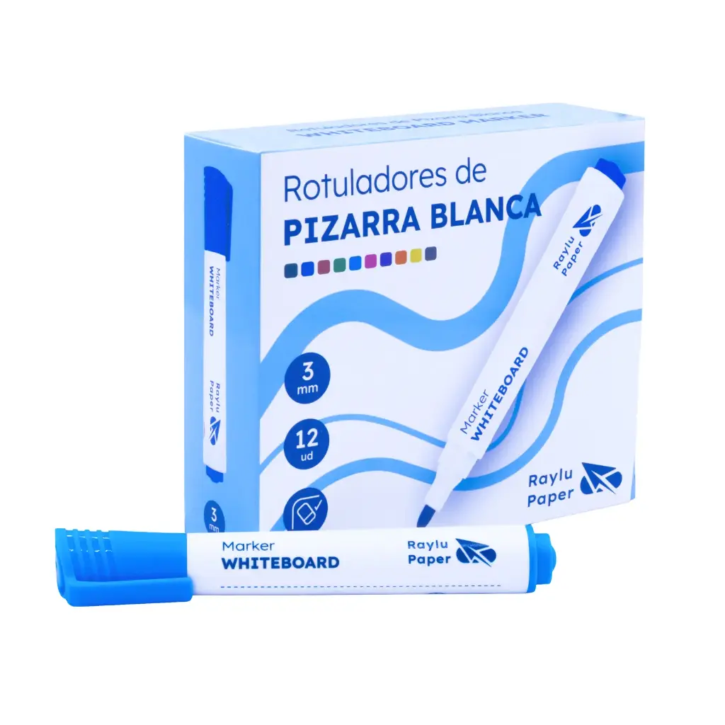 ROTULADOR DE PIZARRA BLANCA AZUL CLARO RAYLU FLOW 
