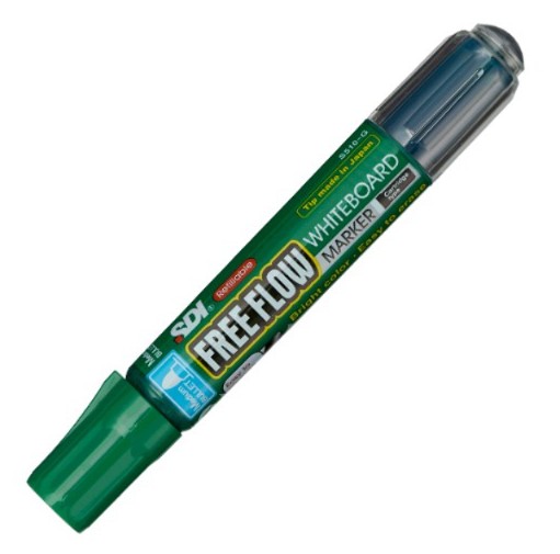 ROTULADOR FREE FLOW VERDE RECARGABLE PARA PIZARRA BLANCA