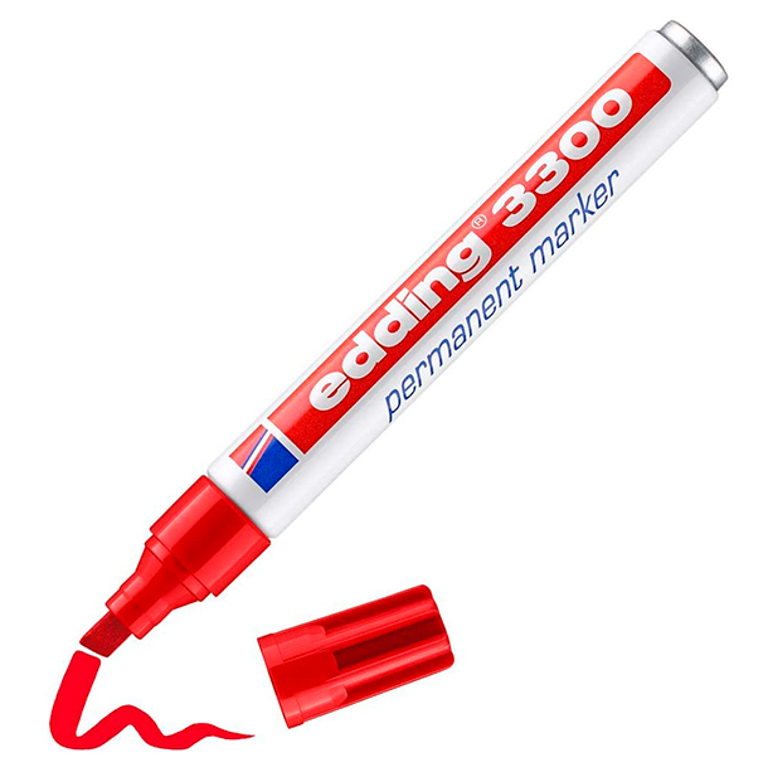 ROTULADOR EDDING 3300 ROJO PUNTA BISELADA 