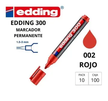 ROTULADOR EDDING PERMANENTE 300 – PUNTA CÓNICA 1,5-3 MM ROJO