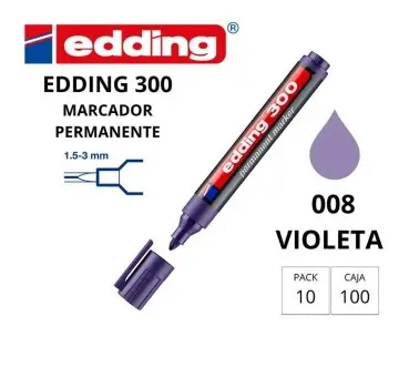 ROTULADOR EDDING PERMANENTE 300 – PUNTA CÓNICA 1,5-3 MM VIOLETA