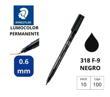 ROTULADOR STAEDTLER LUMOCOLOR PERMANENTE 318-9 NEGRO PUNTA FINA
