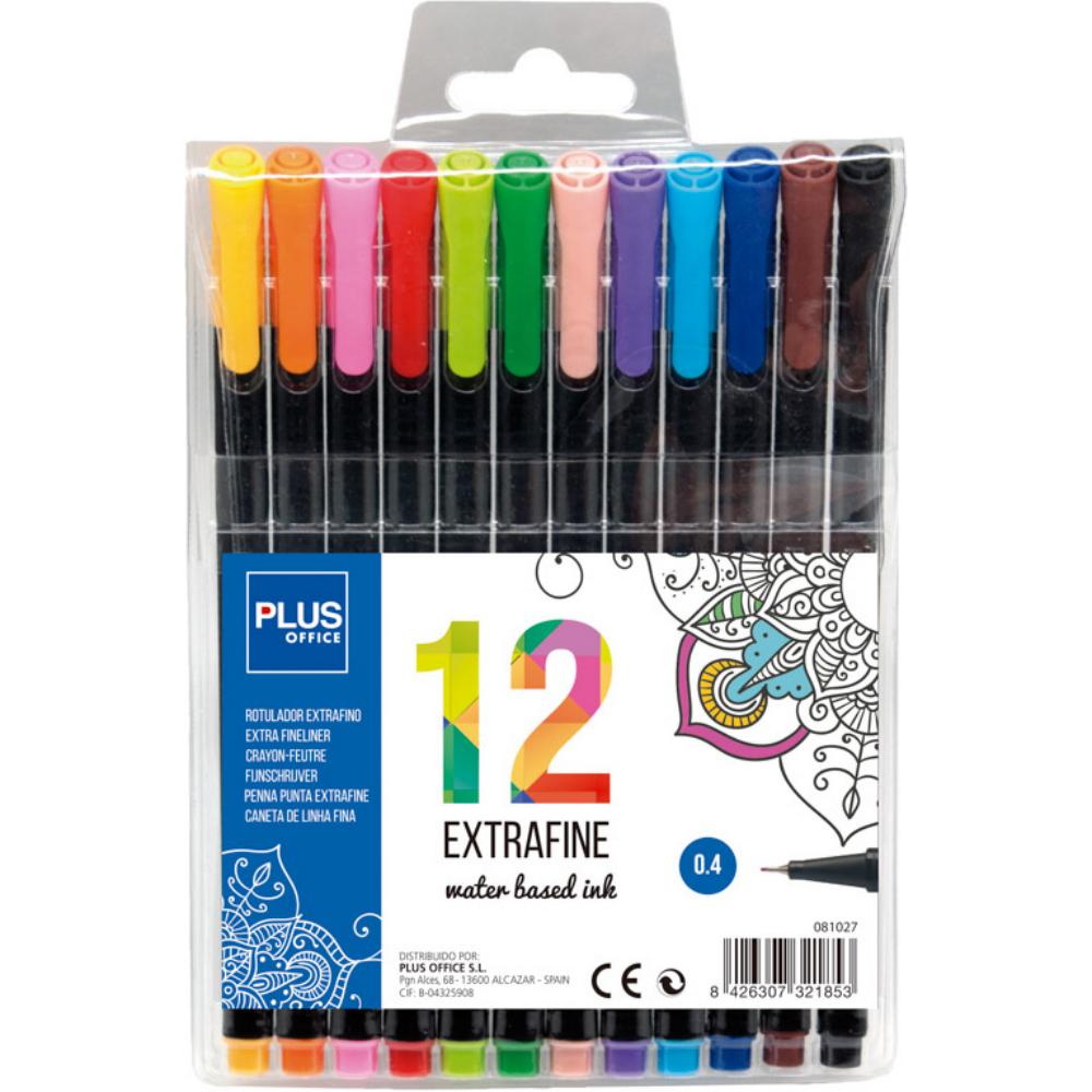 ROTULADOR PLUS EXTRAFINO 12 COLORES
