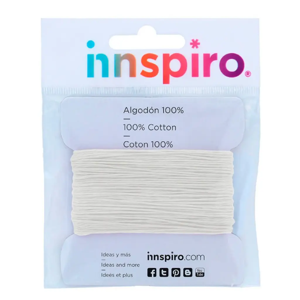 CORDÓN DE ALGODÓN FINO 1,5MM BLANCO INNSPIRO