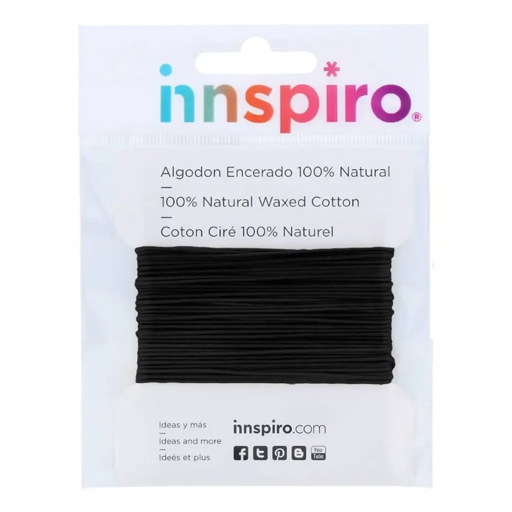 CORDÓN DE ALGODÓN FINO 1,5MM NEGRO INNSPIRO