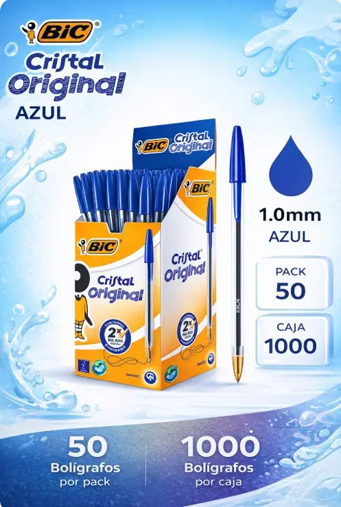 BOLÍGRAFO BIC CRISTAL ORIGINAL AZUL