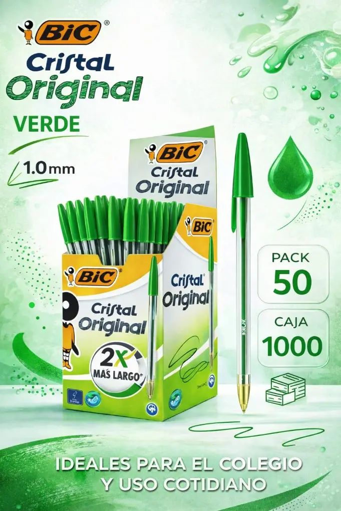 BOLÍGRAFO BIC CRISTAL ORIGINAL VERDE