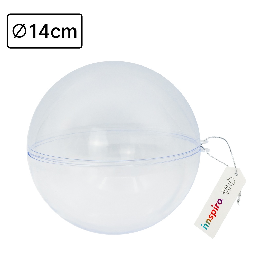 BOLA PLÁSTICO TRANSPARENTE 14 CM · INSPIRO