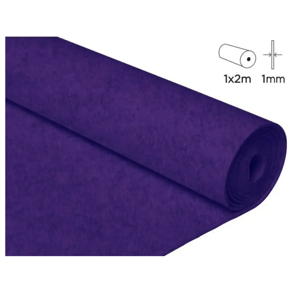 FIELTRO ACRÍLICO VIOLETA EN ROLLO 100×200CM 160 G/M² INNSPIRO